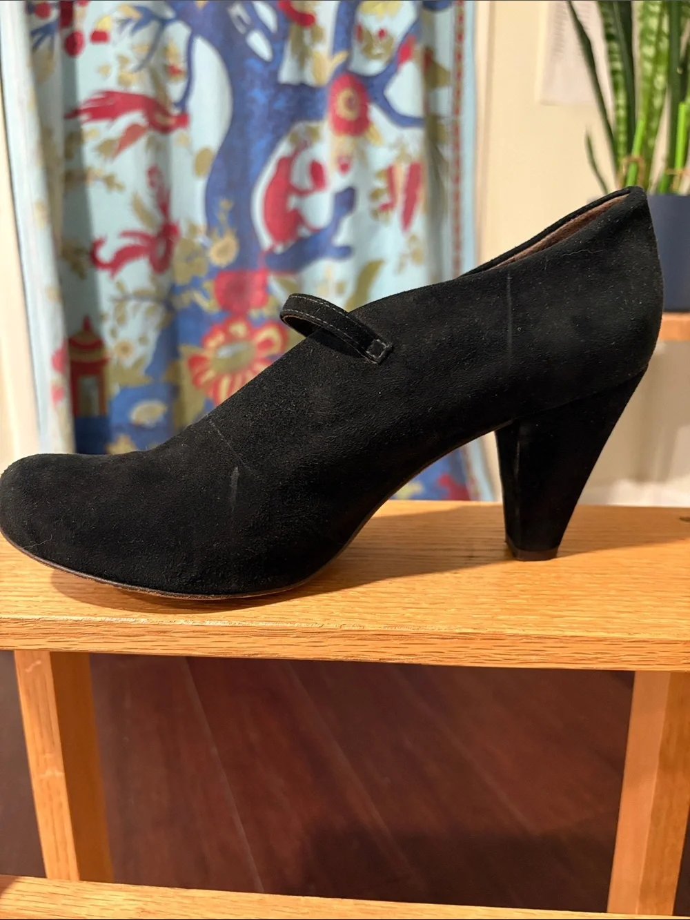 COCLICO Black Suede Mary Jane Heels